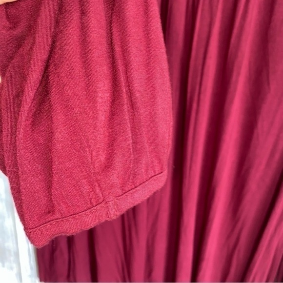 Maurices Red Lace Shoulder Raw Hem Blouse - Picture 5 of 6